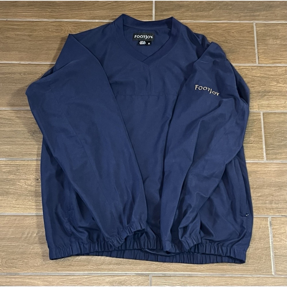 FootJoy Men's Jacket Medium Blue Long Sleeve Windbreaker Pullover Golf Outdoor